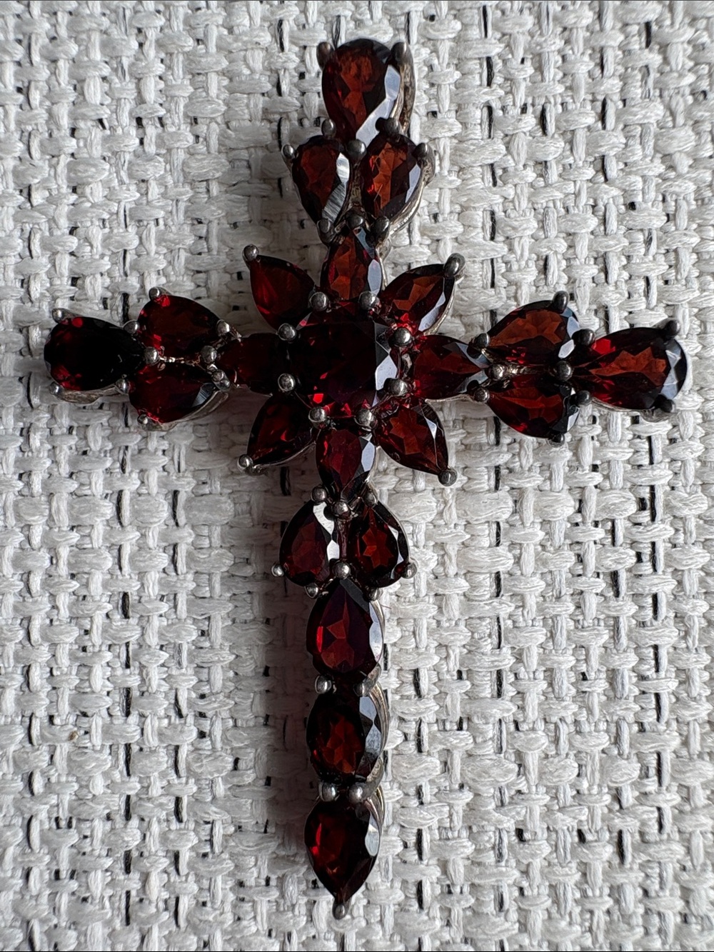 Garnet Cross Pendant